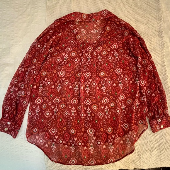 Flowy, patterned oversized Zara blouse, size small - Picture 4 of 4